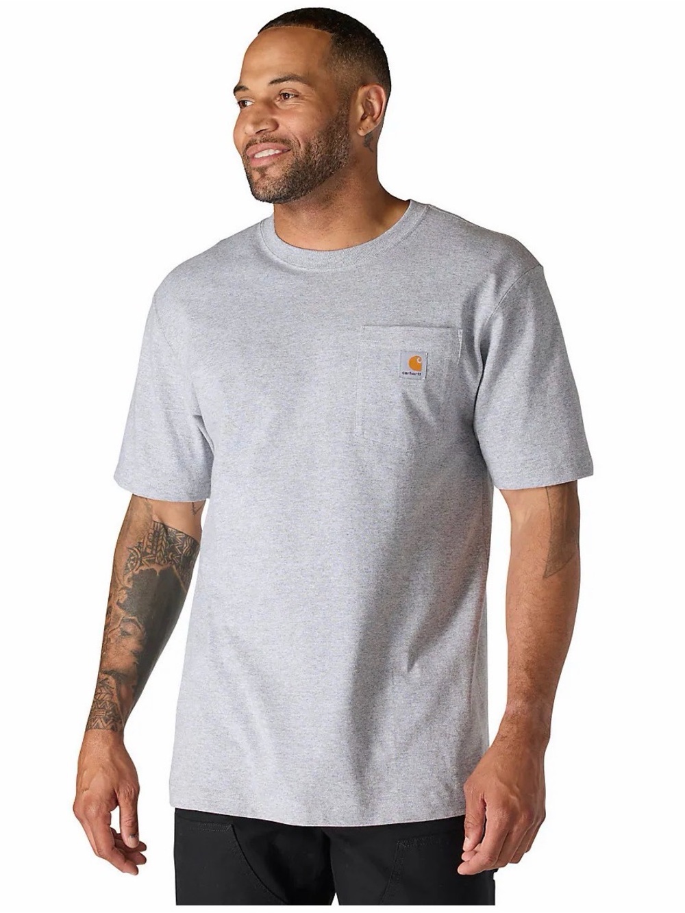 Carhartt Men’s Short Sleeve Pocket Tee - Heather Gray Medium Original Fit